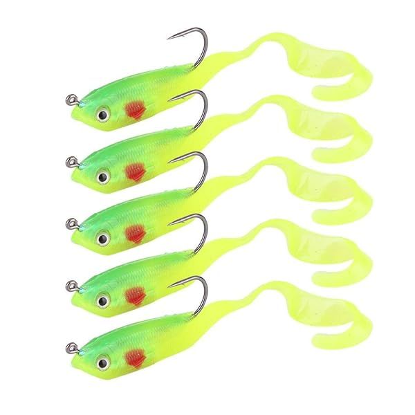 5Pcs Soft Fishing Lures - Artificial Swimbaits with Hooks for Saltwater & Freshwater Fishing (SO050-1)