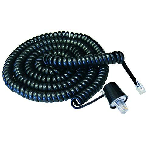 Softalk Twisstop Detangler: 25-Foot Coiled Phone Cord in Black for Tangle-Free Calls