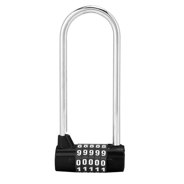 Secure Your Belongings: Sonew 5-Digit Combination Alloy Padlock for Gym & School Lockers - Re-settable U-Shape Lock (Black)