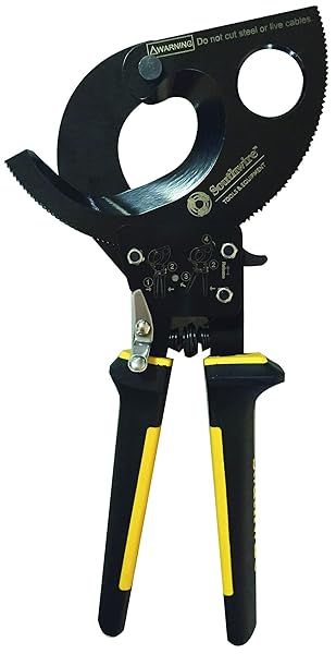 Southwire 58277740 Heavy Duty Ratcheting Cable Cutters - Comfort Grip, Quick-Release, Steel Blades for 750 kcmil CU/1000 kcmil AL