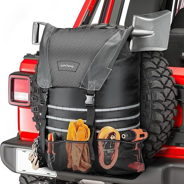 JOYTUTUS Spare Tire Trash Bag for 40 Inch Tires 31 Gallons Overland Series Large Capacity Storage for 4x4 Off-Road Camping and Recovery Gear