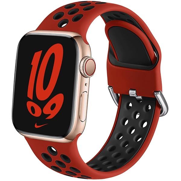 Sport Band Compatible with Apple Watch 40mm 38mm 41mm 42mm 44mm 45mm 46mm 49mm Women Men, Breathable Soft Silicone Replacement Strap For iWatch SE3 2