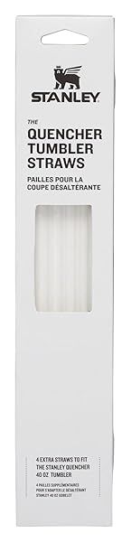 Stanley Reusable Quencher Straws 4-Pack | BPA-Free Straws for 40oz Tumblers | Clear & Eco-Friendly Drinking Solution