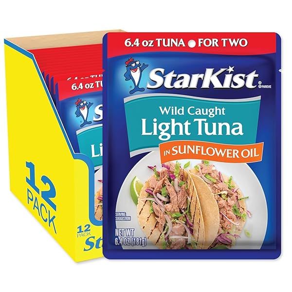 StarKist Chunk Light Tuna in Sunflower Oil - 6.4 Oz, Pack of 12 | Healthy & Convenient Seafood Option
