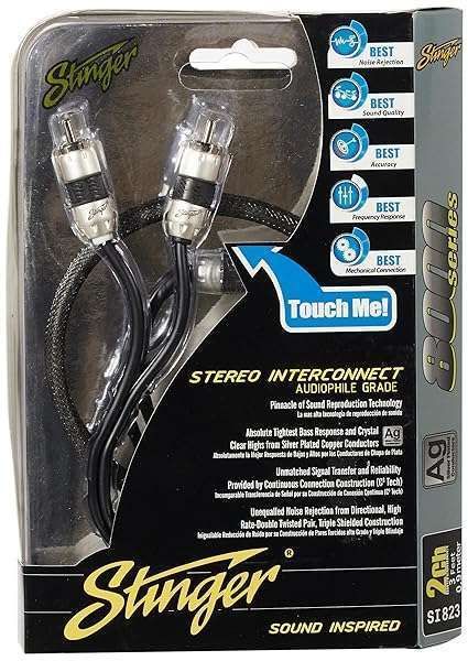 Stinger SI823 3-Foot Audiophile RCA Interconnect Cable - 2-Channel 8000 Series for Superior Sound Quality
