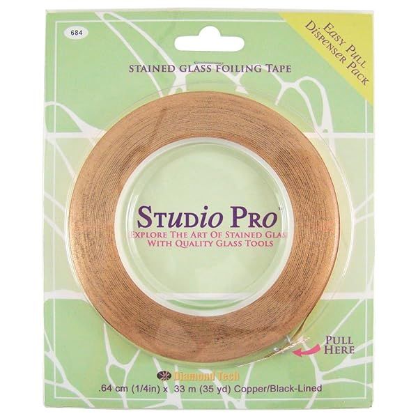 Studio Pro 1/4-Inch Black Lined Copper Foil: Perfect for Crafting & DIY Projects