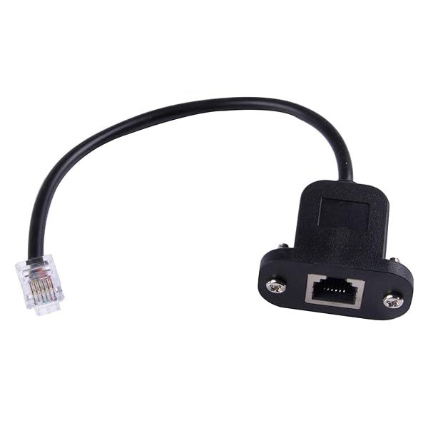 Suamdoen RJ12 6P6C Female to Male Ethernet Extension Cable 15cm - Reliable LAN Network Panel Mount