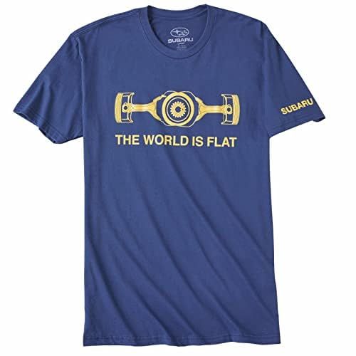 Subaru The World is Flat Logo Tee Shirt Impreza Sti WRX Boxer JDM Racing (2X)