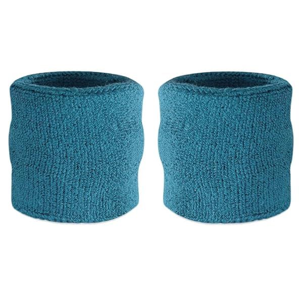 Buy Suddora Teal Wrist Sweatbands - Absorbent Cotton for Gym, Sports & Cosplay | Perfect for Basketball, Tennis & More!