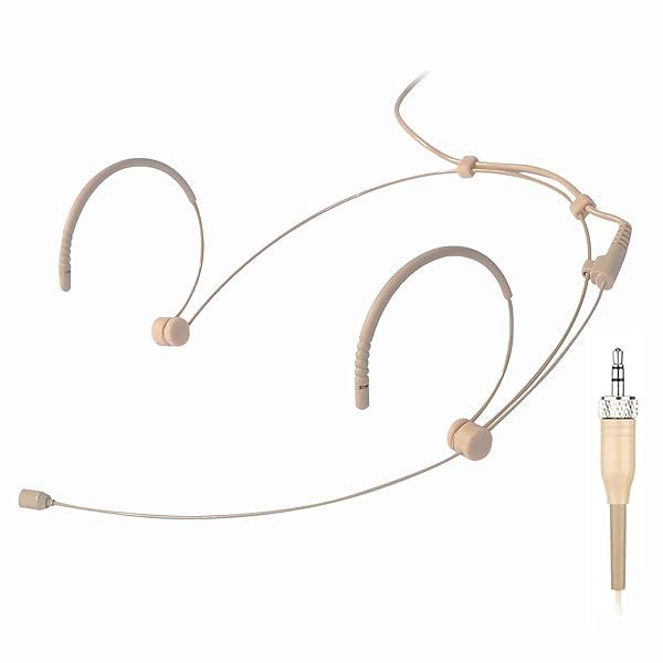 Sujeetec Headset Microphone Discreet Ear Hook Mic for Sennheiser Wireless Ideal for Lectures Live Performance Theater Podcasts Beige