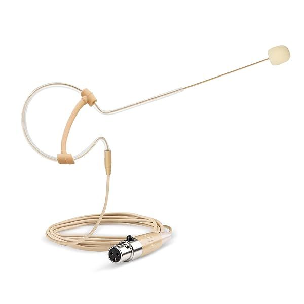 Sujeetec Headset Microphone Single Earset Over Ear Condenser Mic for AKG Wireless System Ideal for Singing and Stage Performance Beige