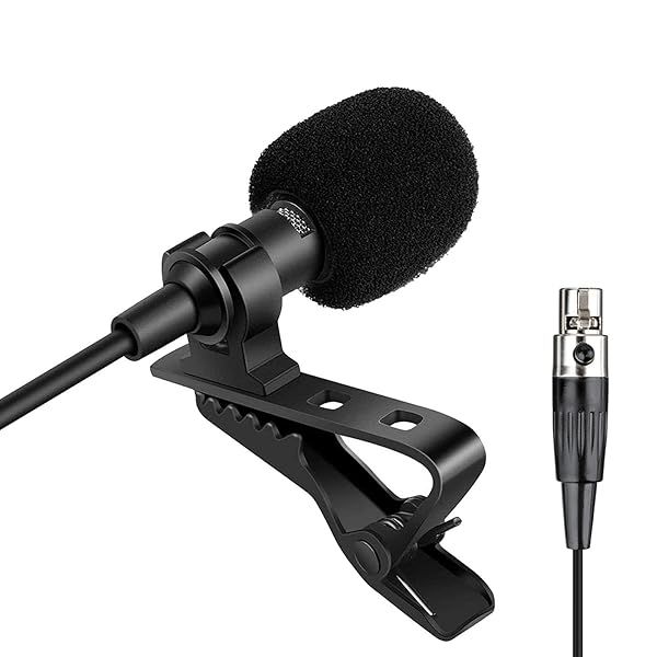 Sujeetec Lavalier Microphone Compatible with AKG Samson Wireless Transmitter Unidirectional Condenser Mini XLR TA3F Plug