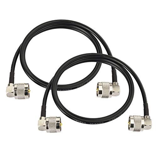 Superbat 3ft CB Radio Coax Cable 2-Pack PL259 Jumper UHF Male to Male RG58 for HAM CB Radio Antenna Analyzer Dummy Load SWR Meter