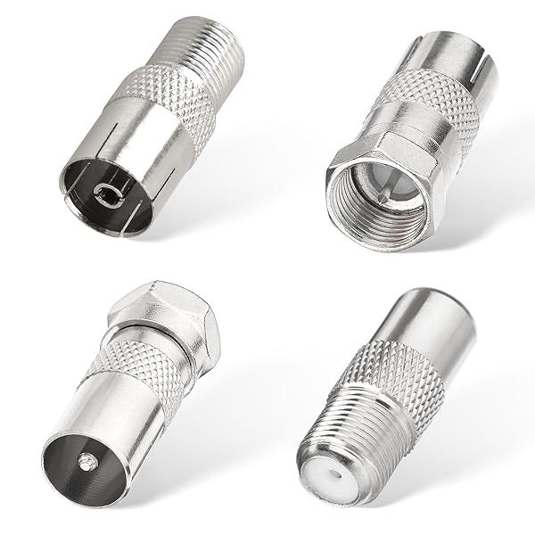 Superbat RF Coaxial Adapter Kit: 4 Pcs F Male/Female to TV Pal Male/Female Connectors