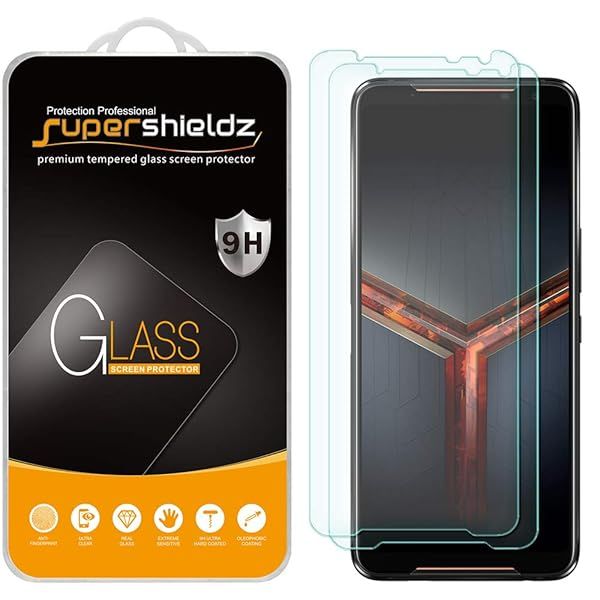 Supershieldz 2 Pack Tempered Glass Screen Protector for Asus ROG Phone 2 Anti Scratch Bubble Free