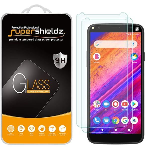 Supershieldz 2 Pack Tempered Glass Screen Protector for BLU V5 Anti Scratch Bubble Free