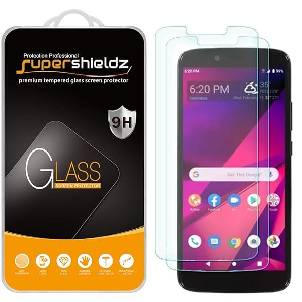 Supershieldz 2 Pack Tempered Glass Screen Protector for BLU View Mega Anti Scratch Bubble Free