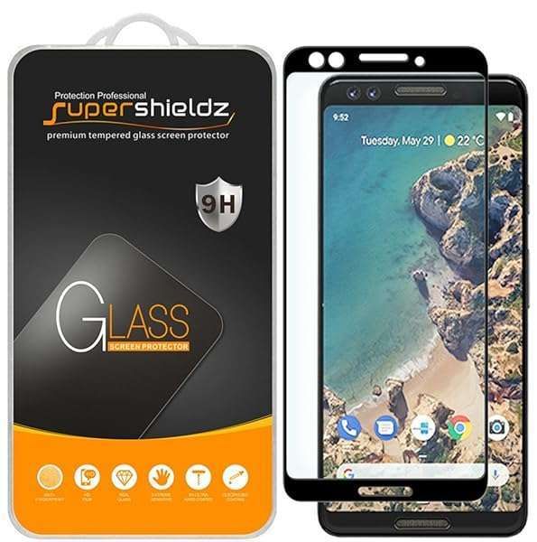 Supershieldz 2 Pack Tempered Glass Screen Protector for Google Pixel 3 - Full Coverage, Anti-Scratch, Bubble Free