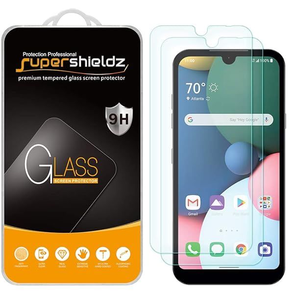 Supershieldz 2 Pack Tempered Glass Screen Protector for LG Fortune 3 Anti Scratch Bubble Free