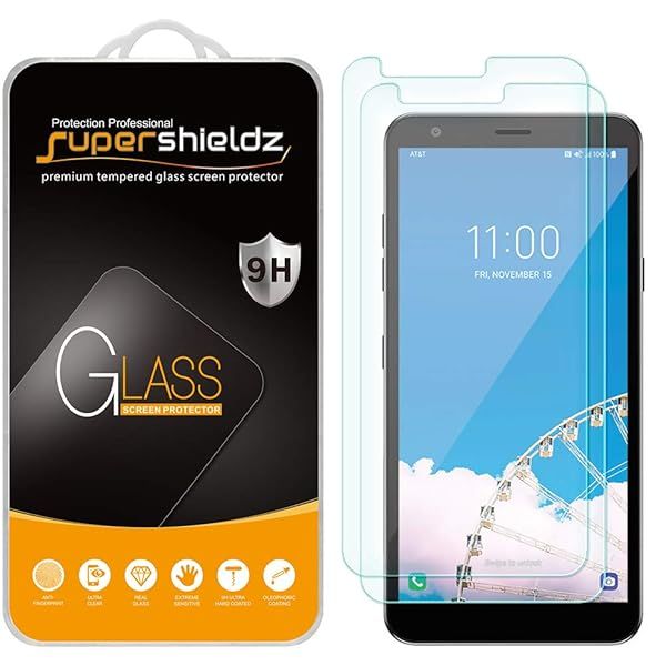 Supershieldz 2 Pack Tempered Glass Screen Protector for LG Prime 2 Anti Scratch Bubble Free 0.33mm Thickness