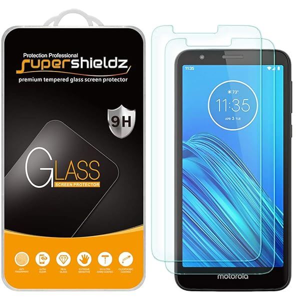 Supershieldz 2 Pack Tempered Glass Screen Protector for Motorola Moto E6 Anti Scratch Bubble Free 0.33mm