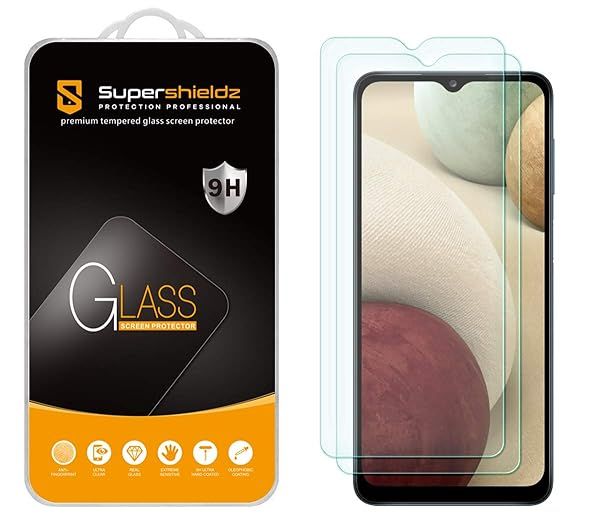 Supershieldz 2 Pack Tempered Glass Screen Protector for Samsung Galaxy A13 5G A13 LTE A12 Anti Scratch Bubble Free