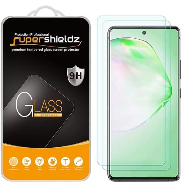 Supershieldz 2 Pack Tempered Glass Screen Protector for Samsung Galaxy S10 Lite and A91 Anti Scratch Bubble Free