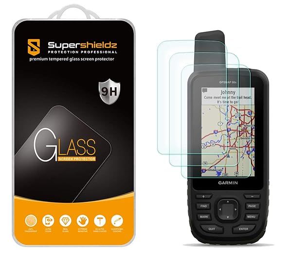 Supershieldz Tempered Glass Screen Protector 3 Pack for Garmin GPSMAP 67 67i 66i 66s 66st 66sr Anti Scratch Bubble Free