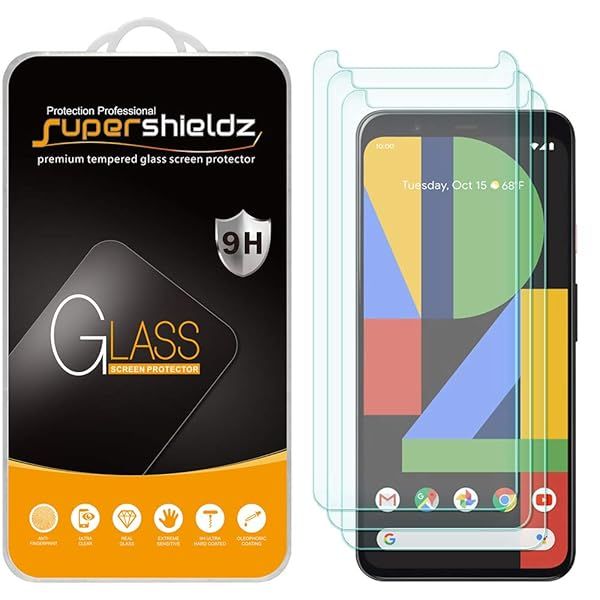 Supershieldz 3 Pack Tempered Glass Screen Protector for Google Pixel 4 XL Anti Scratch Bubble Free Protection