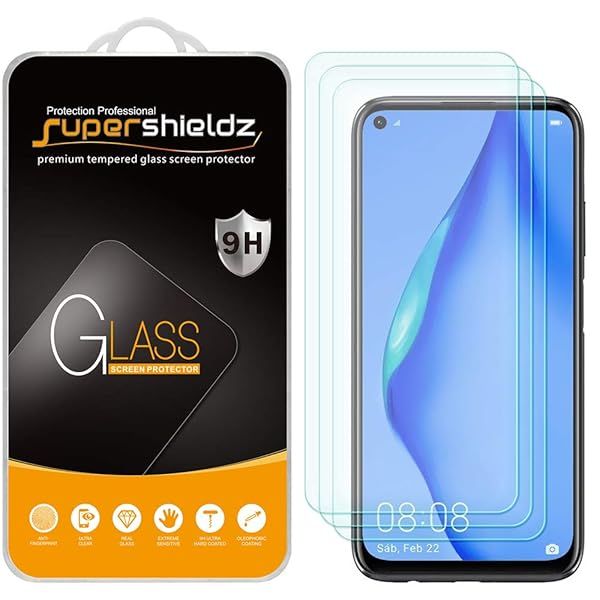 Supershieldz 3 Pack Tempered Glass Screen Protector for Huawei P40 Lite Anti Scratch Bubble Free