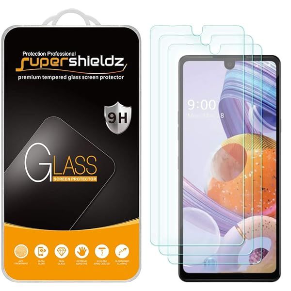 Supershieldz 3 Pack Tempered Glass Screen Protector for LG Stylo 6 Anti Scratch Bubble Free 0.33mm Thickness