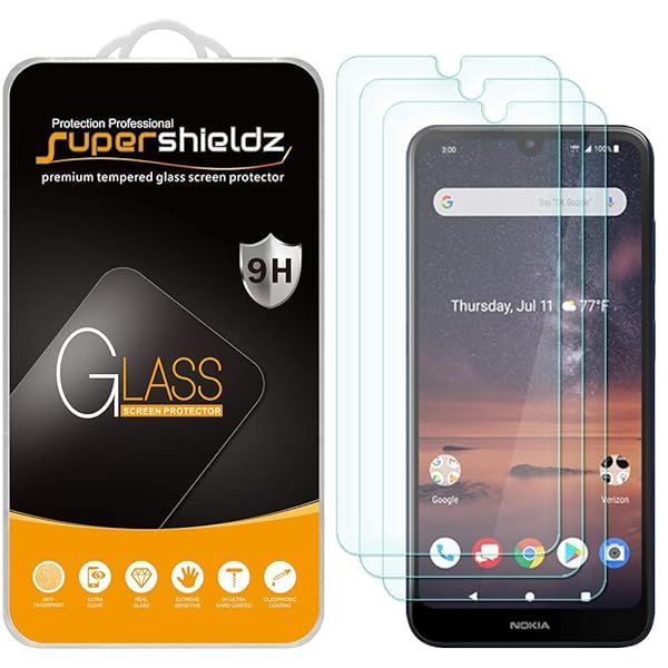 Supershieldz 3 Pack Tempered Glass Screen Protector for Nokia 3V Anti Scratch Bubble Free