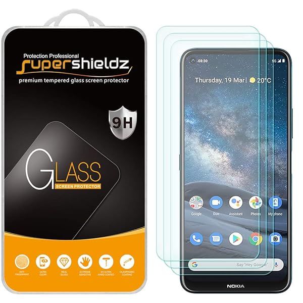 Supershieldz 3 Pack Tempered Glass Screen Protector for Nokia 8 V 5G UW Nokia 8.3 5G Anti Scratch Bubble Free Protection