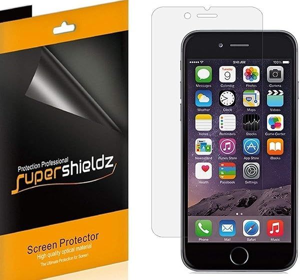 Supershieldz 6 Pack Screen Protector for Apple iPhone 6s Plus and 6 Plus High Definition Clear Shield PET