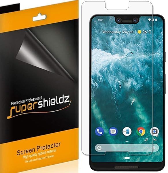 Supershieldz 6 Pack Screen Protector for Google Pixel 3 XL High Definition Clear 0.13mm PET Shield