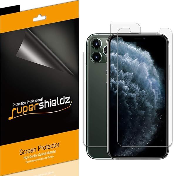 Supershieldz Screen Protector for Apple iPhone 11 Pro Front and Back High Definition Clear Shield Pack of 3 Front and 3 Back