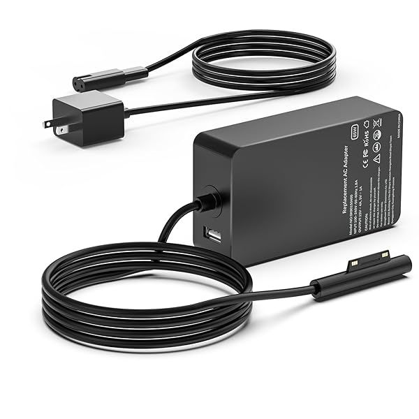 Surface Pro Charger 65W Compatible with Microsoft Surface Pro 11 10 9 8 7 6 5 4 3 X Surface Laptop 6 5 4 3 2 1 Surface Go Tablet Surface Book 3 2 1