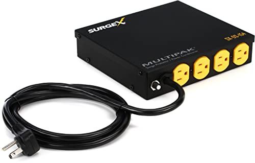 SurgeX Defender Series MultiPak: 15 Amp Surge Protector with EMI/RFI Filter & 4 Outlets for Projectors & Digital Displays