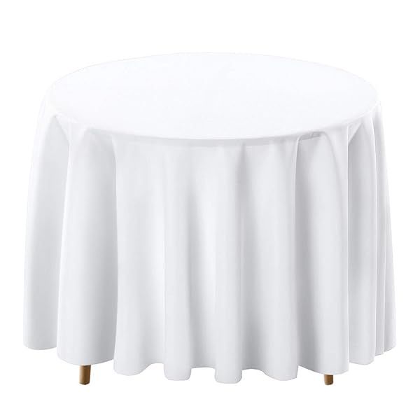 Surmente 120-Inch White Round Tablecloths for Weddings, Banquets & Restaurants - Perfect for Elegant Events