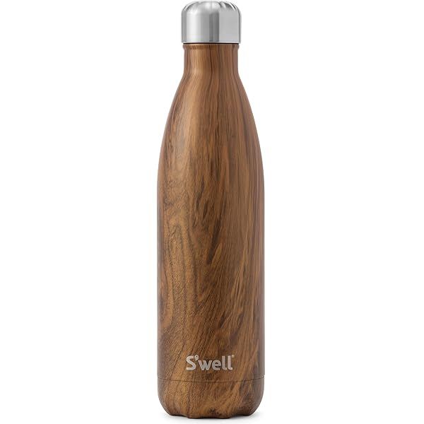 Swell Stainless Steel Water Bottle 25oz Teakwood Triple Layer Vacuum Insulated Keeps Drinks Cold for 48 Hours Hot for 24 BPA Free On the Go