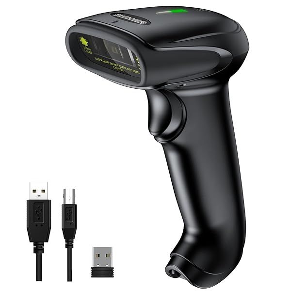 Symcode Bluetooth Barcode Scanner: Cordless USB CCD Reader for Windows, Mac, Android & iOS - 2.4G Wireless & Bluetooth Compatible