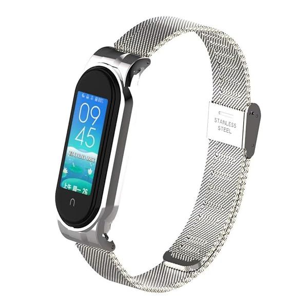 T-BLUER Stainless Steel Bracelet for Xiaomi Mi Band 5 and 6 Replacement Strap Accessories for Men and Women