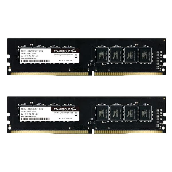 TEAMGROUP Elite DDR4 32GB Kit 2666MHz PC4-21300 CL19 UDIMM 288 Pin Desktop Memory for High Performance Computing