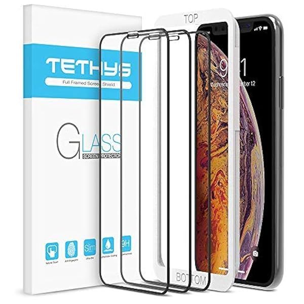 Buy TETHYS Glass Screen Protector for iPhone 11 Pro Max/Xs Max - Full Edge to Edge Coverage, Durable Tempered Glass, Pack of 3