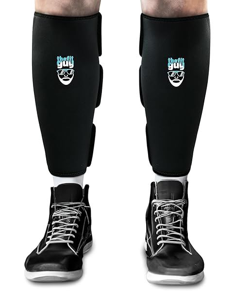 THEFITGUY 5mm Deadlift Shin Guards: Adjustable, EasyWear Sleeves for Year-Round Comfort & Protection