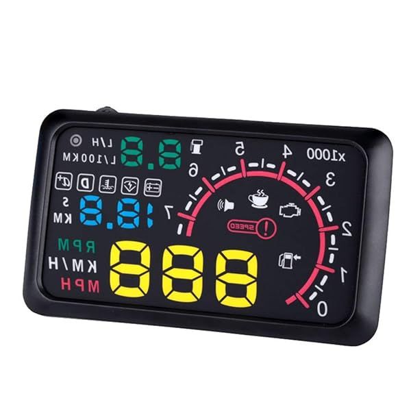 TOTMOX HUD Head Up Display Speedometer for Car 5.5 Inch Universal Digital Speedometer with OBDII Over Speed Alarm KMH MPH Windshield Projector