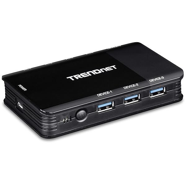TRENDnet TK-U404 4-Port USB 3.1 Sharing Switch for Computers & Devices - Fast Data Transfer for Printers, Scanners & More