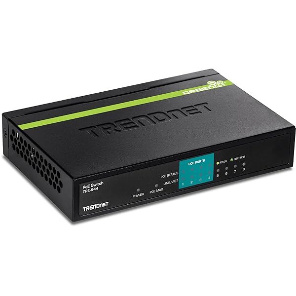 Buy TRENDnet 8-Port PoE Switch TPE-S44: 30W Power Budget, 1.6 Gbps Capacity, Lifetime Protection - Fast Shipping!