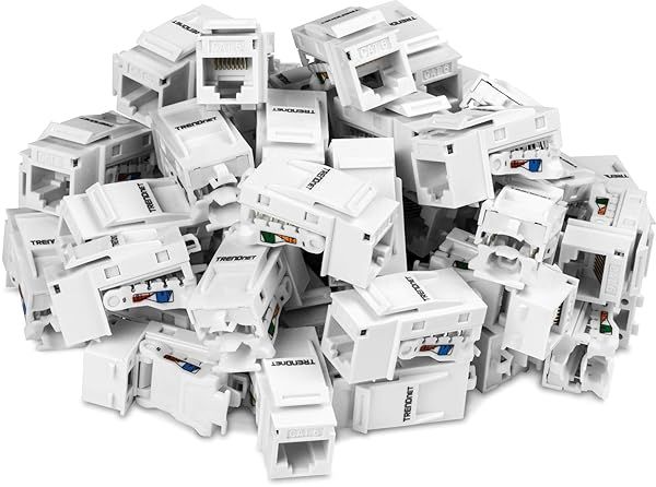 Buy TRENDnet Cat6 RJ45 Keystone Jack 50-Pack - Compatible with Cat5/Cat5e/Cat6 - Fast Shipping!