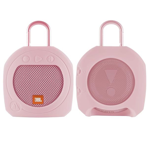 TXEsign Pink Silicone Case for JBL Clip 3 - Waterproof Stand Up Protection for Bluetooth Speaker